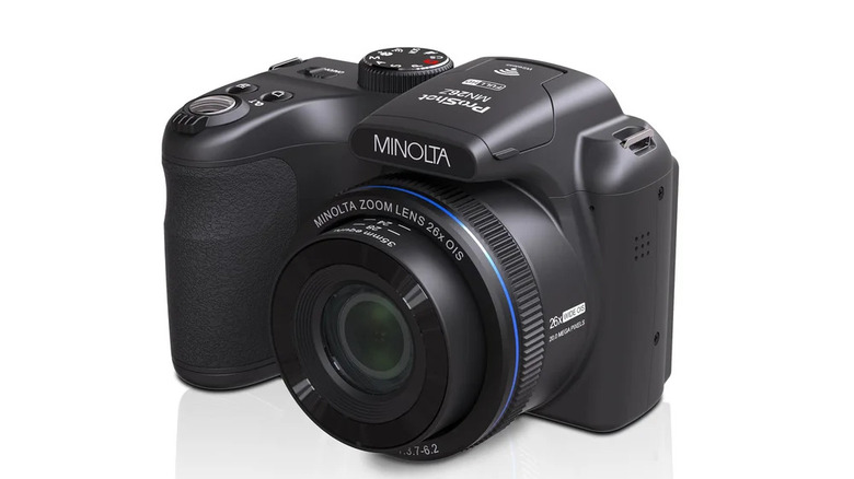 Minolta camera on white background