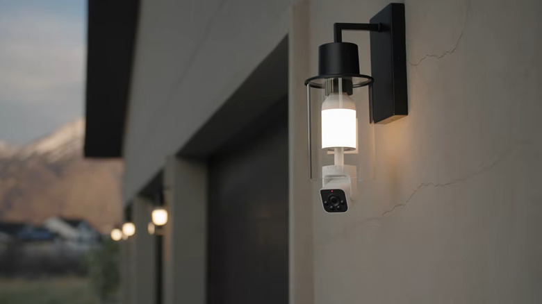 Wyze 2k Bulb Cam installed on outdoor wall