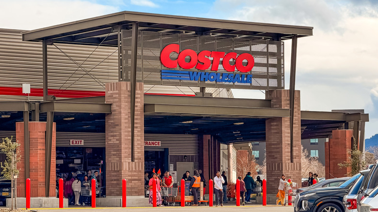 The exterior of a Costco Wholesale warehouse.