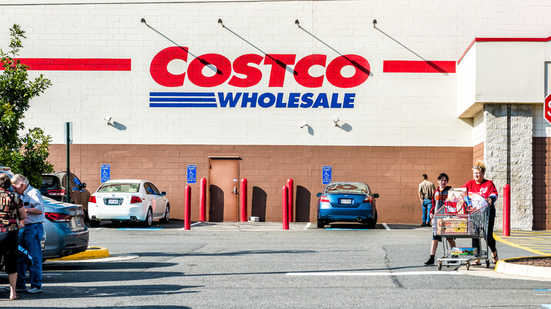 The exterior of a Costco Wholesale warehouse.