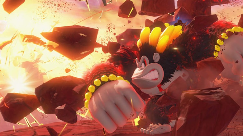 Donkey Kong punching in Donkey Kong Bananza