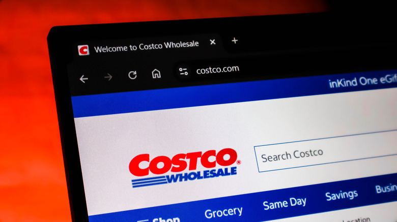 Costco website open on a laptop