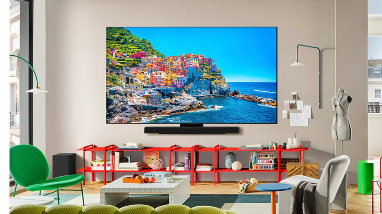 The LG C5 OLED TV in a living room.