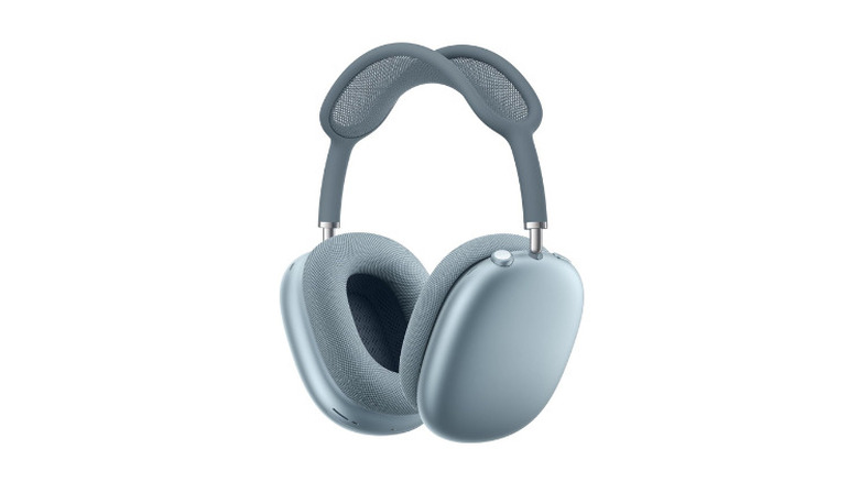 Blue-colored Apple AirPods Max (USB-C) headphones