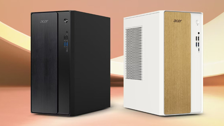 Two Acer Aspire desktop PCs