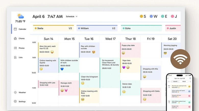 Dragon Touch 15.6 Digital Calendar showing Calendar