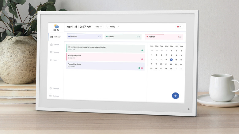 Digital calendar showing calendar events