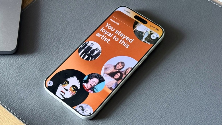 An iPhone displaying the Apple Music Replay experience