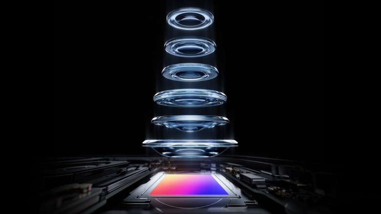 OnePlus 15 Camera lens array and DetailMax Engine on a black background