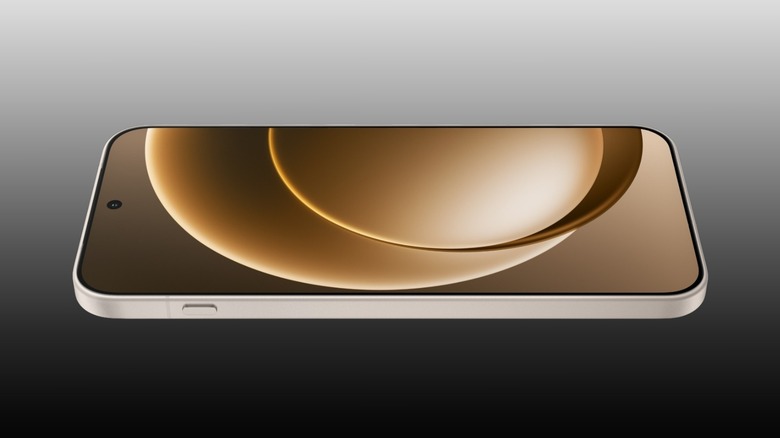 OnePlus 15 front screen on a black to white gradient background