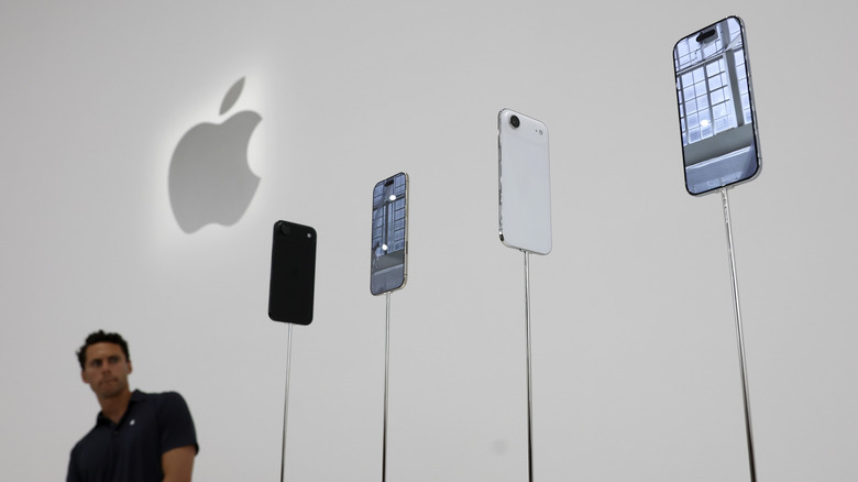 The iPhone Air on display in an Apple retail store.