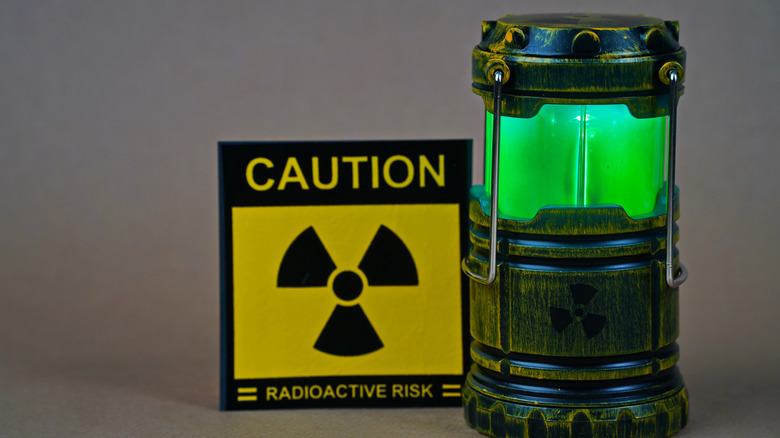 Caution sign near nuclear material