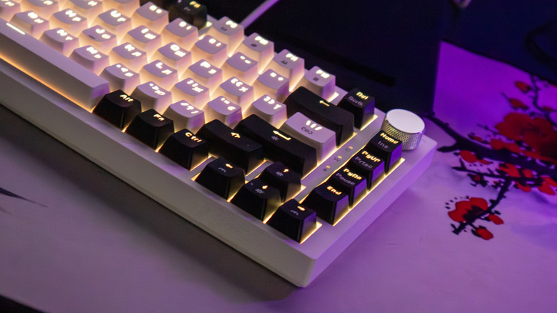 A mechanical keyboard on a desk