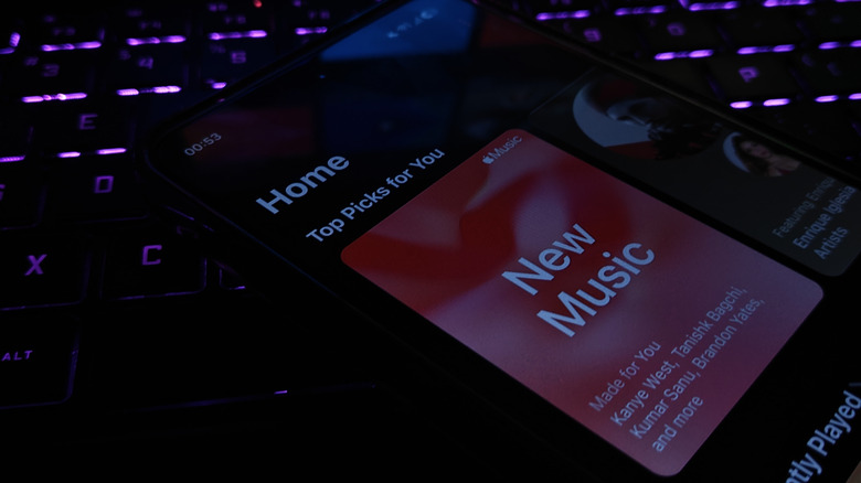 The Apple Music app loaded on an iPhone.