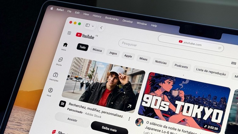 Regular YouTube experience on a MacBook Pro
