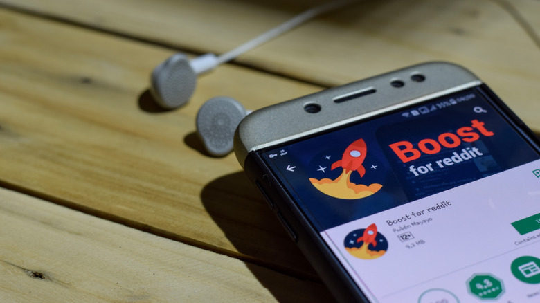 Boost for Reddit on Play Store showing on phone screen