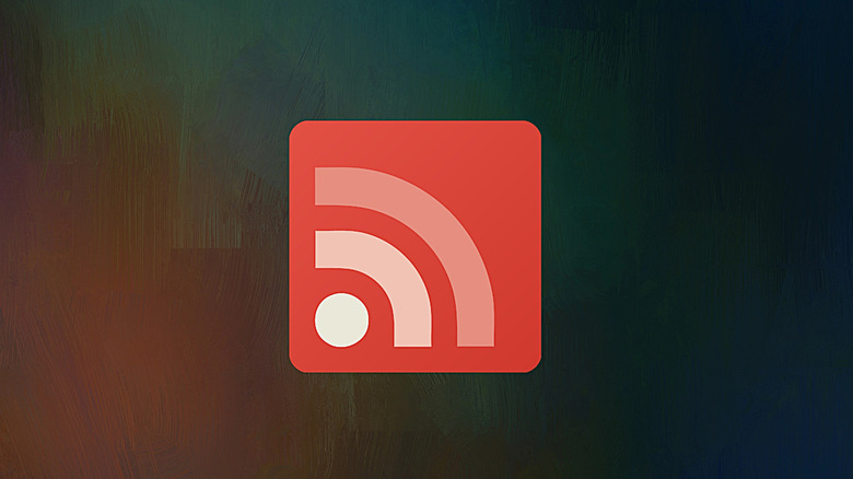 Google Reader icon on top of Gnome brush wallpaper