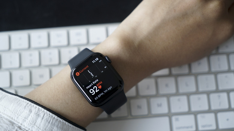 Person wearing an Apple Watch Series 5