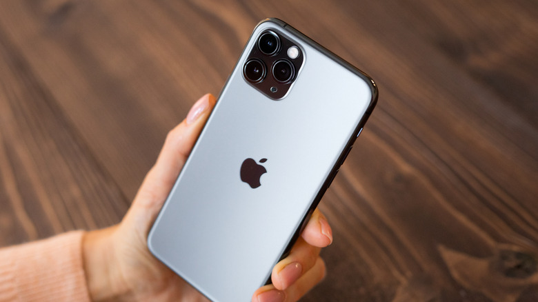 Hand holding an iPhone 11 Pro