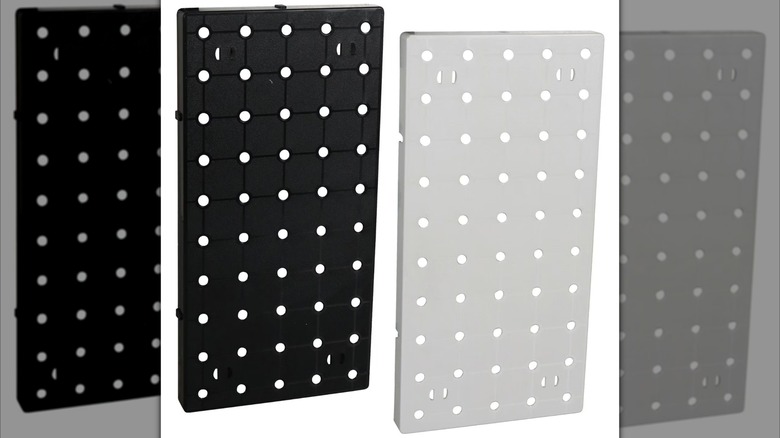 Black and white Jot Rectangular Peg Boards.