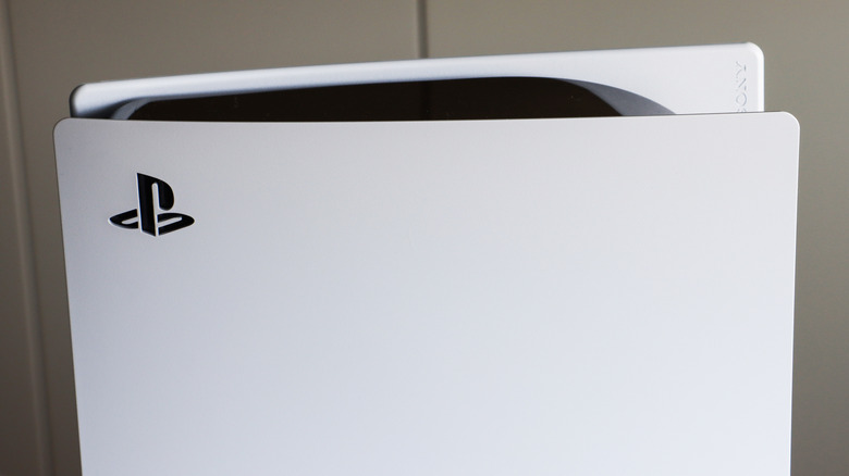 A picture of the top half of a PS5
