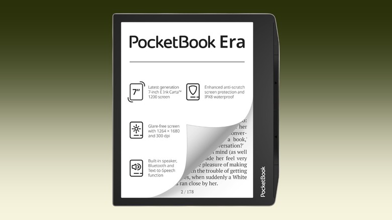 The PocketBook Era e-reader on a gradient background