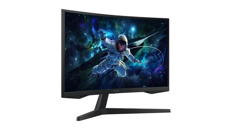 Samsung Odyssey G55C on white background