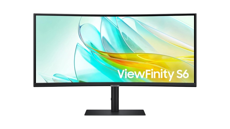 Samsung ViewFinity S65UC monitor on white background
