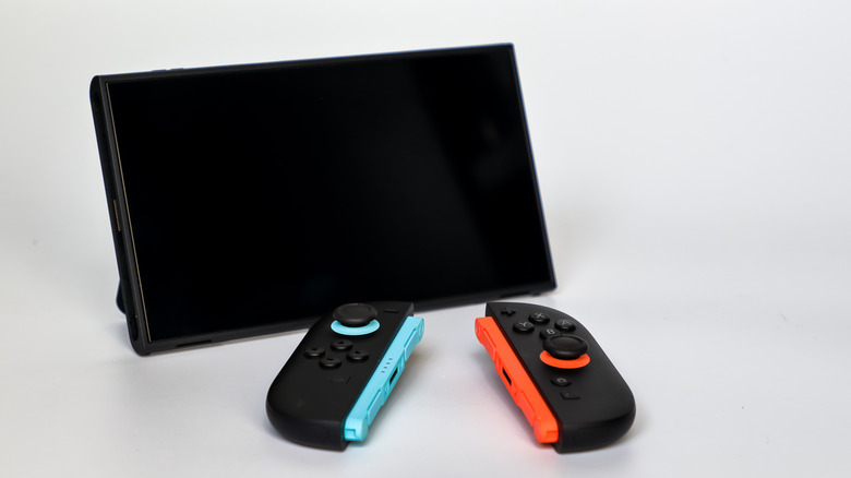 Nintendo Switch 2 with Joy-Cons in front of a white background