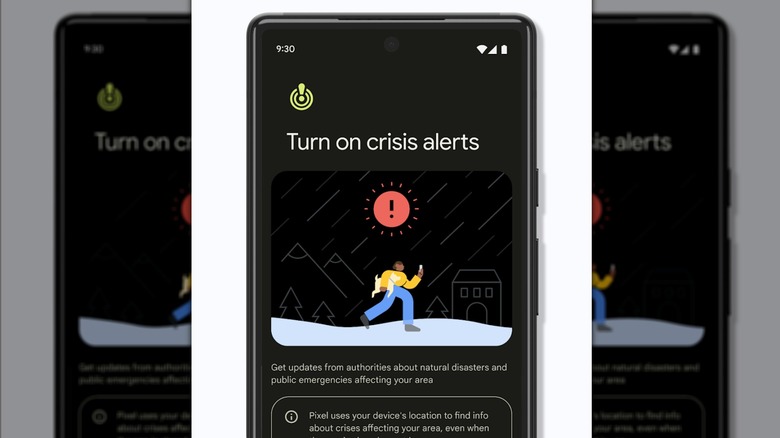 The Android Crisis Alerts screen.
