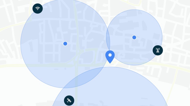 An Android Emergency Location Service map.