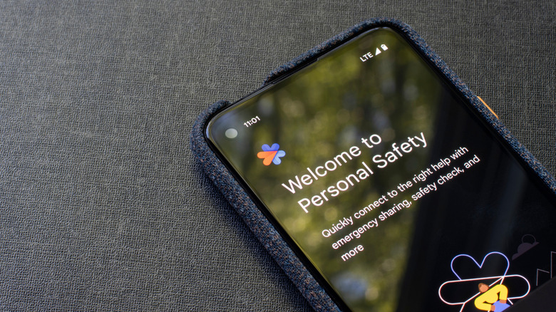 The Personal Safety app on an Android phone.