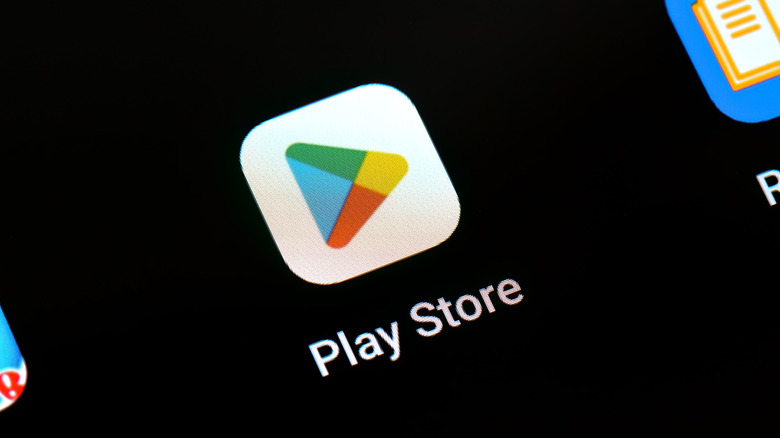 close-up of the Google Play Store icon on a phone screen