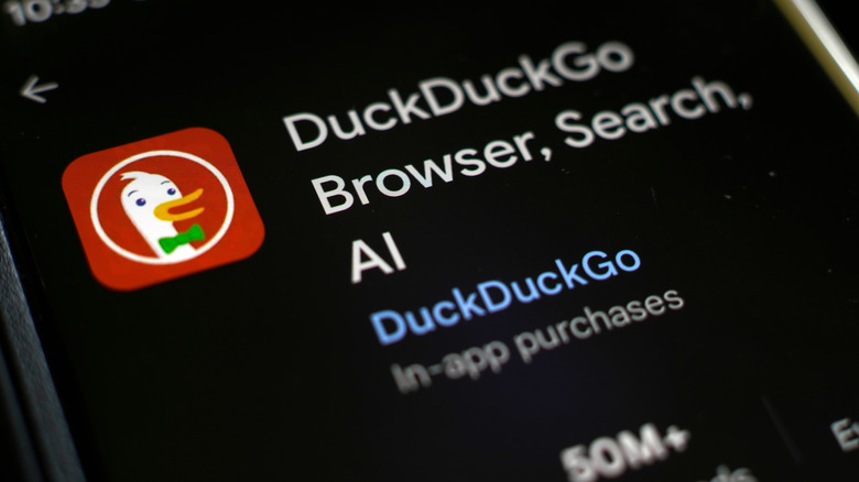DuckDuckGo listing in Google Play Store on an Android phone