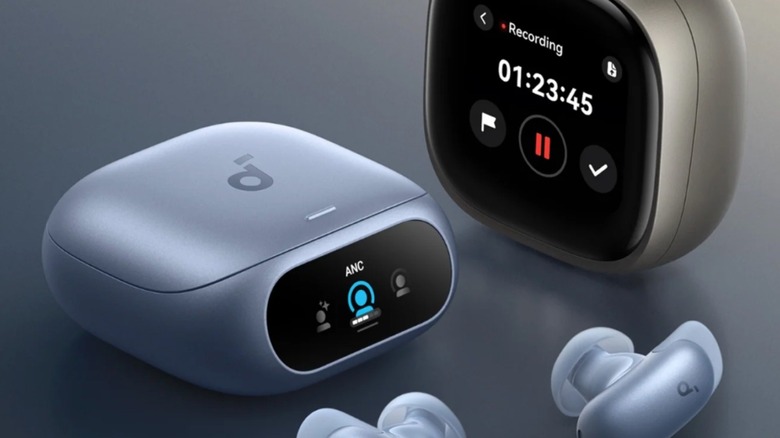Close-up shot of Anker's earbuds