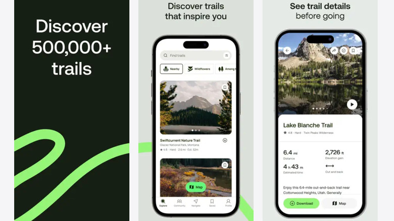 App shots for AllTrails.
