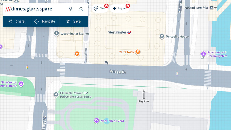 What3words map interface.