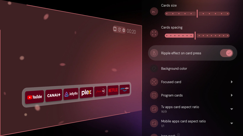 A sample layout in the Projectivy Launcher app