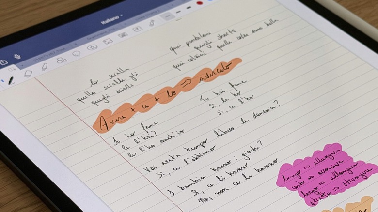 Up-close shot of Goodnotes on an iPad Pro