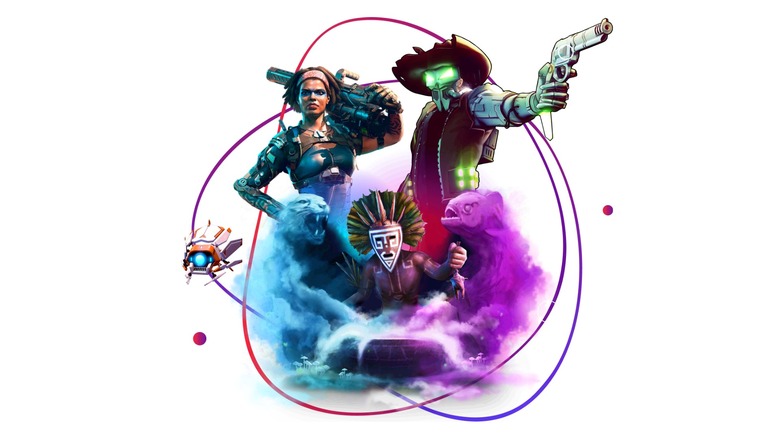Generic Boosteroid video game characters in front of white background