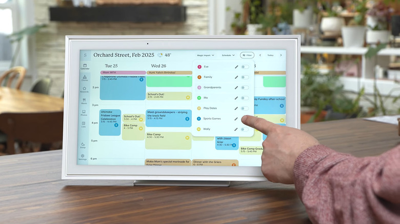 Skylight 15 Smart Touchscreen Calendar and Organizer displaying calendar on table