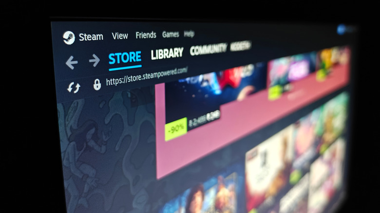 Steeam PC app on screen showing home screen