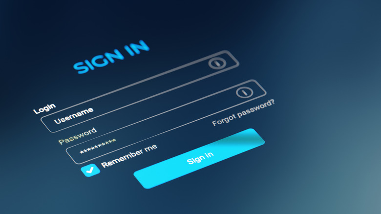 User login page