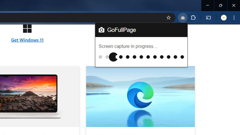 Using GoFullPage Chrome extension to screenshot webpage on Chrome