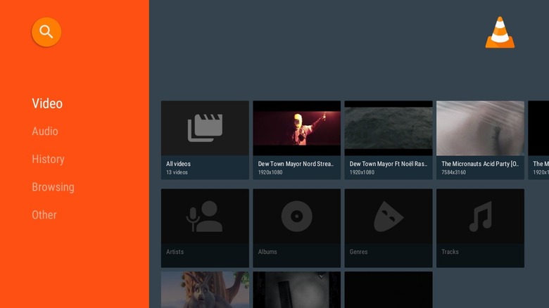 VLC media player interface on Google TV