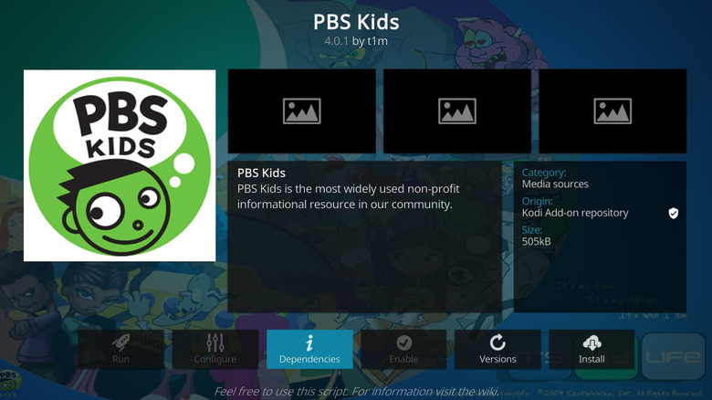 Screenshot of PBS Kids add-on for Kodi