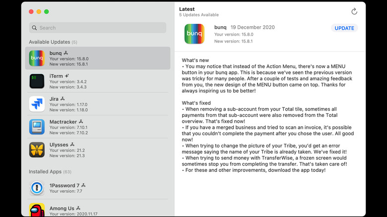 Latest app interface