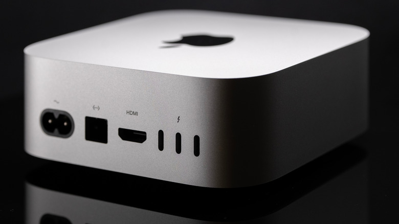 Apple Mac Mini M4 Processor New Case Close up Surface Details and Ports