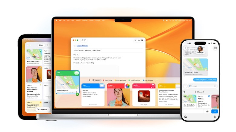 Promotional image of Paste on a MacBook Pro, iPhone, and iPad