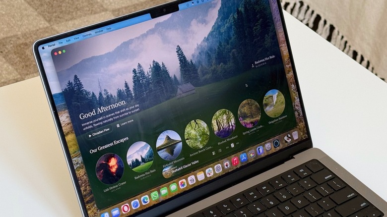 A MacBook Pro running Portal app